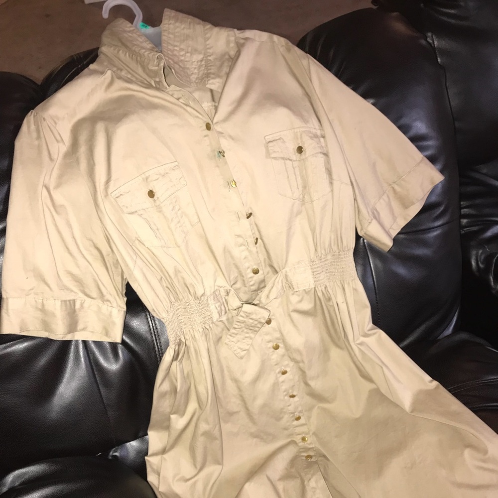 Khaki Cargo Style Dress